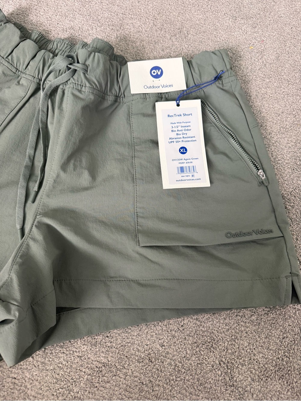 Outdoor Voices woMen’s RecTrek Shorts in Sage Green
